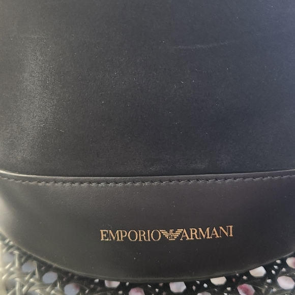 Emporio Armani Suede Black Bucket Bag - Picture 4 of 5